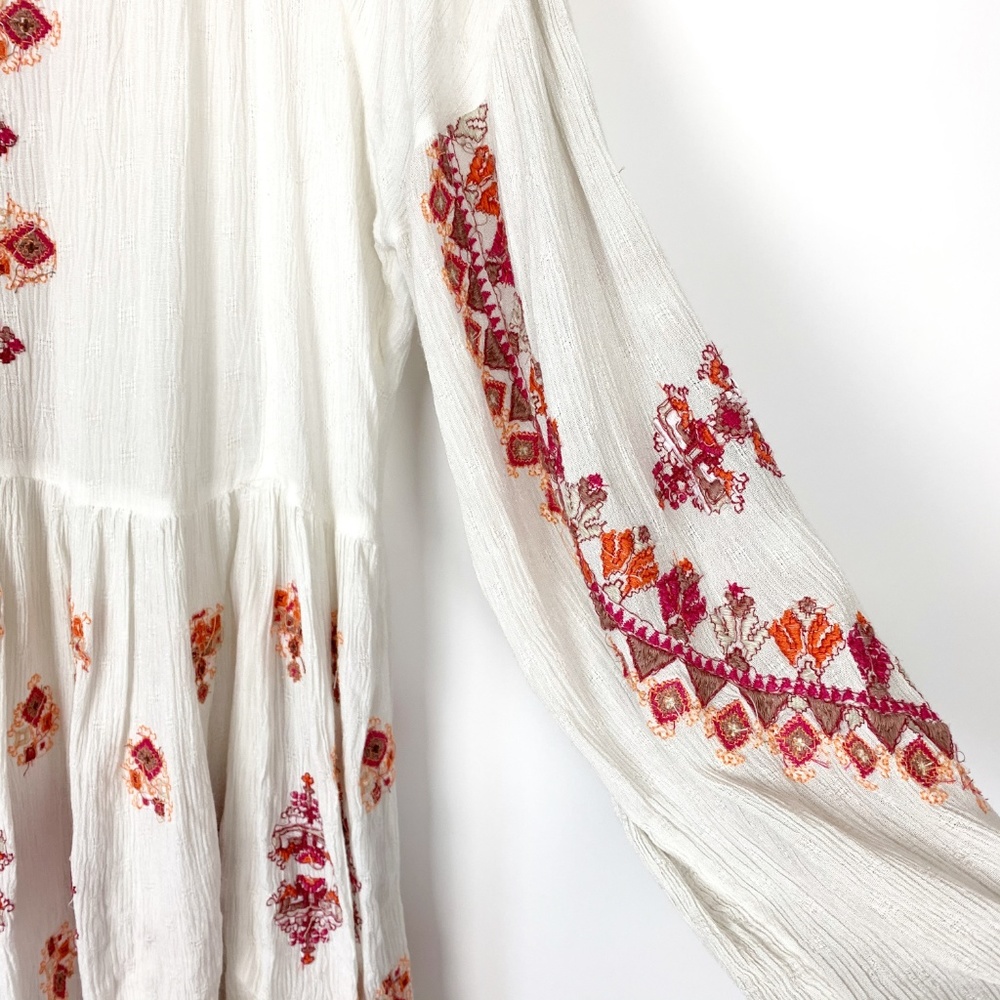 Free People Arianna Boho Embroidered Ivory Tunic - Picture 5 of 7